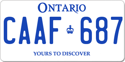 ON license plate CAAF687