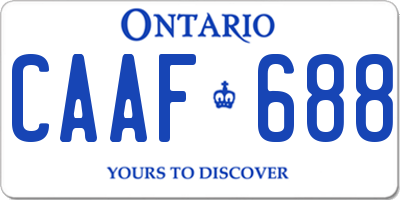 ON license plate CAAF688