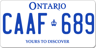 ON license plate CAAF689