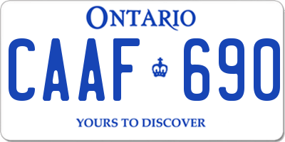 ON license plate CAAF690