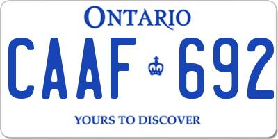 ON license plate CAAF692