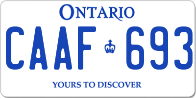 ON license plate CAAF693