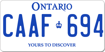 ON license plate CAAF694