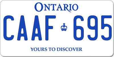 ON license plate CAAF695