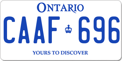 ON license plate CAAF696