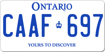 ON license plate CAAF697