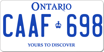 ON license plate CAAF698