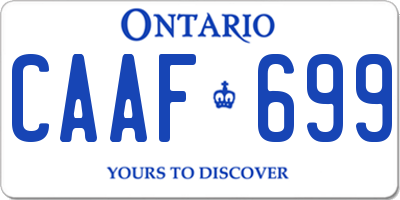 ON license plate CAAF699