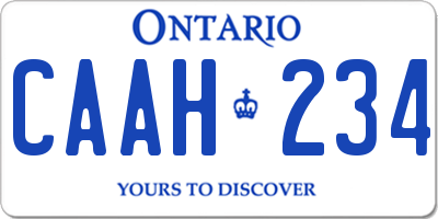 ON license plate CAAH234