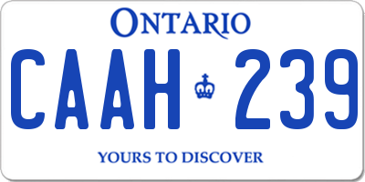 ON license plate CAAH239