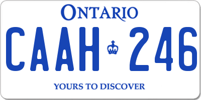 ON license plate CAAH246