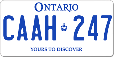 ON license plate CAAH247