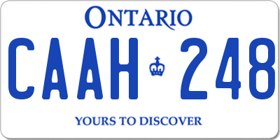 ON license plate CAAH248