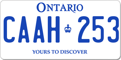 ON license plate CAAH253