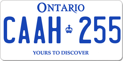 ON license plate CAAH255