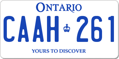 ON license plate CAAH261