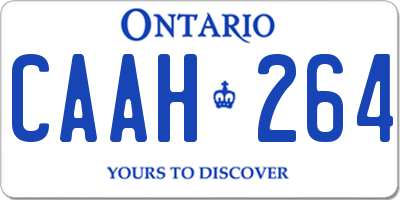 ON license plate CAAH264