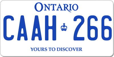 ON license plate CAAH266