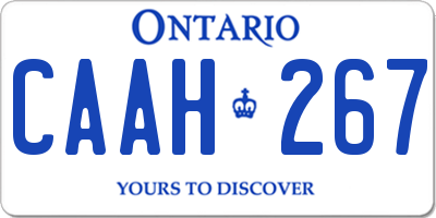 ON license plate CAAH267