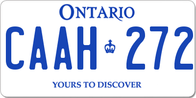 ON license plate CAAH272