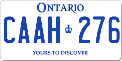 ON license plate CAAH276