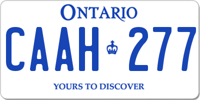 ON license plate CAAH277