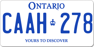 ON license plate CAAH278