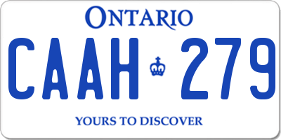 ON license plate CAAH279