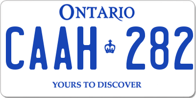 ON license plate CAAH282