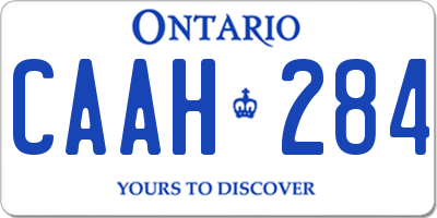 ON license plate CAAH284