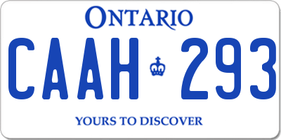 ON license plate CAAH293