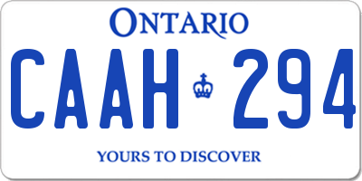 ON license plate CAAH294