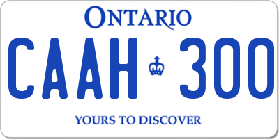 ON license plate CAAH300