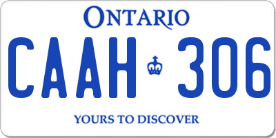 ON license plate CAAH306