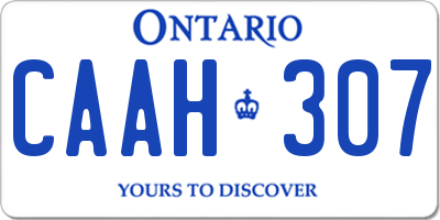 ON license plate CAAH307