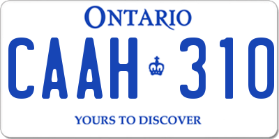 ON license plate CAAH310