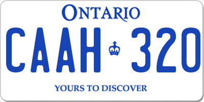 ON license plate CAAH320