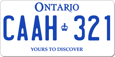 ON license plate CAAH321