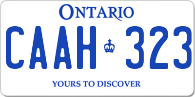 ON license plate CAAH323