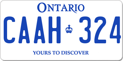 ON license plate CAAH324