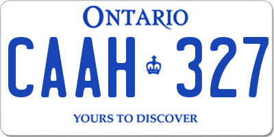 ON license plate CAAH327