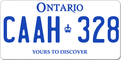 ON license plate CAAH328