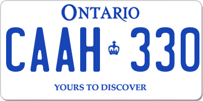 ON license plate CAAH330