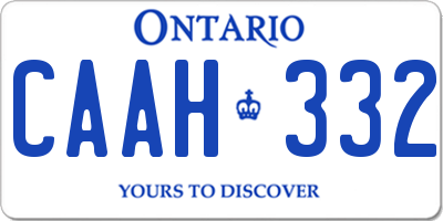 ON license plate CAAH332