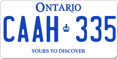 ON license plate CAAH335