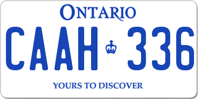 ON license plate CAAH336