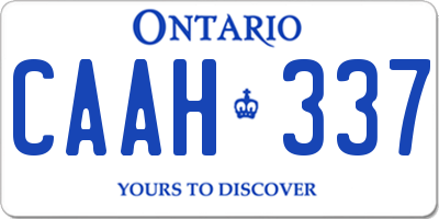 ON license plate CAAH337