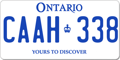 ON license plate CAAH338