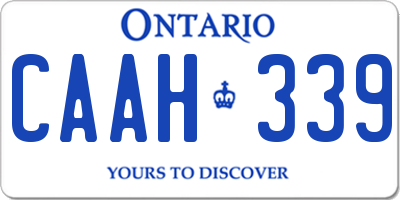 ON license plate CAAH339