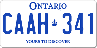 ON license plate CAAH341